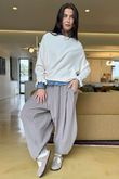 Conrad Batwing Ruffle Cuff Knit Ecru